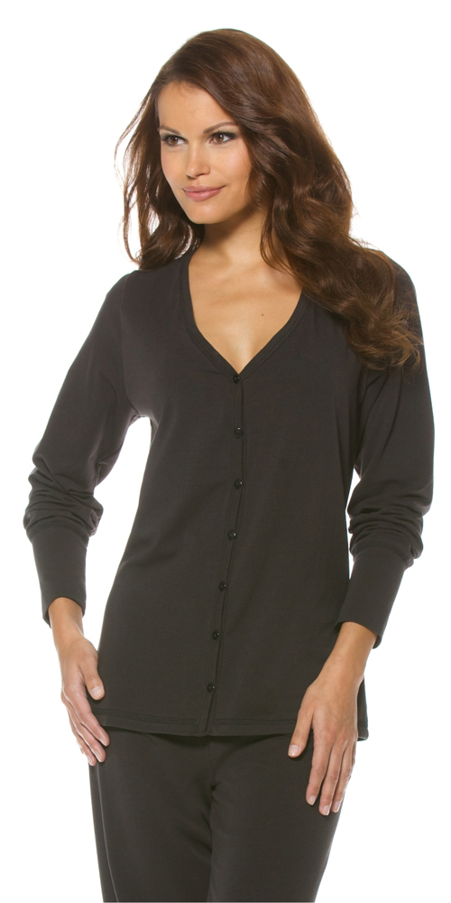 Damen Pyjama-Shirt schwarz Gr&ouml;&szlig;e:M , Charles V&ouml;gele